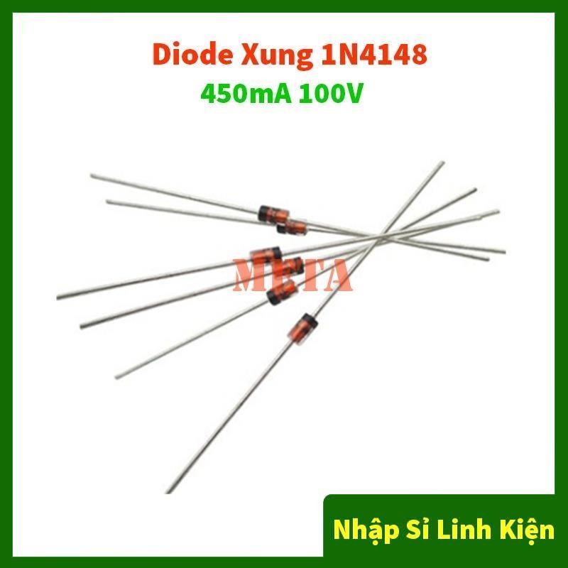 [Túi 10 Con] Diode Xung 1N4148 450mA 100V Chân Cắm DO-35 DIP - Diode Zenner 4148