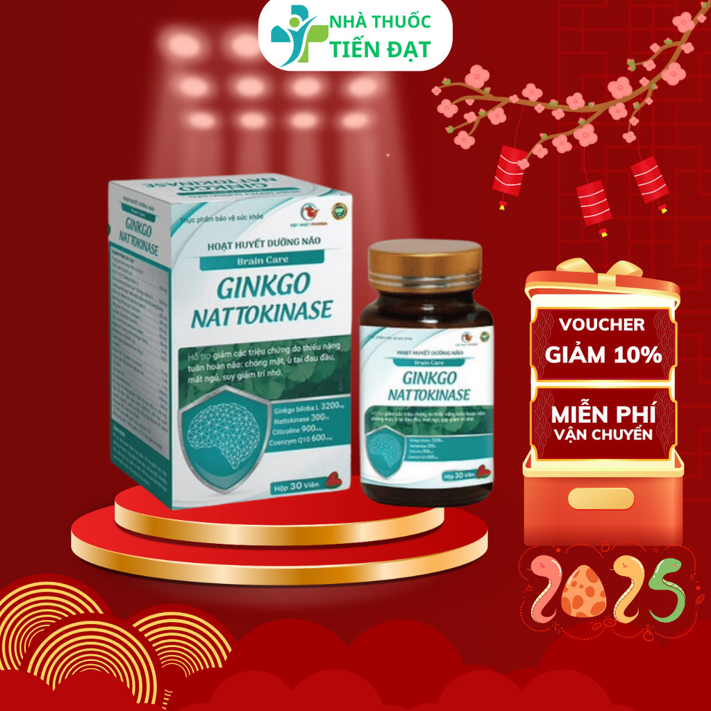 Hoạt huyết dưỡng não Brain Care Ginkgo Nattokinase - Hỗ trợ tăng tuần hoàn máu não, cải thiện đau đầ