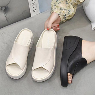 Dép Sandal Mũi Nêm thời trang dành cho nữ size rộng Miệng Cá Nữ, Tăng độ cao 7CM Mặc Ngoài Mùa Hè
