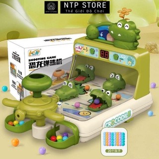 Đồ Chơi Máy Bắn Bóng Pinball Mini Hình Cá Sấu Crocodile Chế Độ Tính Điểm Có Đèn Nhạc Vui Nhộn Rèn Luyện Tay Mắt Cho Bé