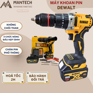 Máy Khoan PIN DESAWI/DEWALT Cầm Tay Không Chổi Than Có Búa Bắn Vít KHoan Rút Lõi Siêu Khỏe Lõi Đồng 100% DESAWI024