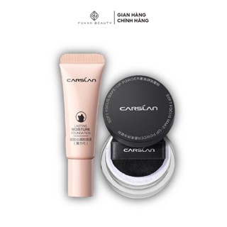 Combo Mini Kem nền Carslan dưỡng ẩm kiềm dầu 5g Và Phấn phủ CARSLAN kiềm dầu, chống nước lâu trôi 1g