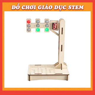  Kho sỉ -  ĐÈn giao thông tín hiệu đếm giờ - Đồ chơi lắp ghép gỗ - Đồ chơi giáo dục STEM STEAM 