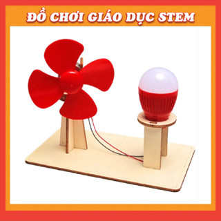  Kho sỉ -  Mô hình điện gió mẫu 2 - Đồ chơi lắp ghép gỗ - Đồ chơi giáo dục STEM STEAM 
