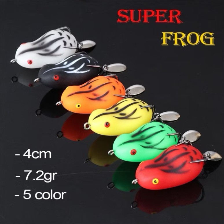 Mồi nhái hơi câu lure cá lóc Super Frog- Mồi Nhái Giả Câu Lure Cá Lóc Siêu Nhạy