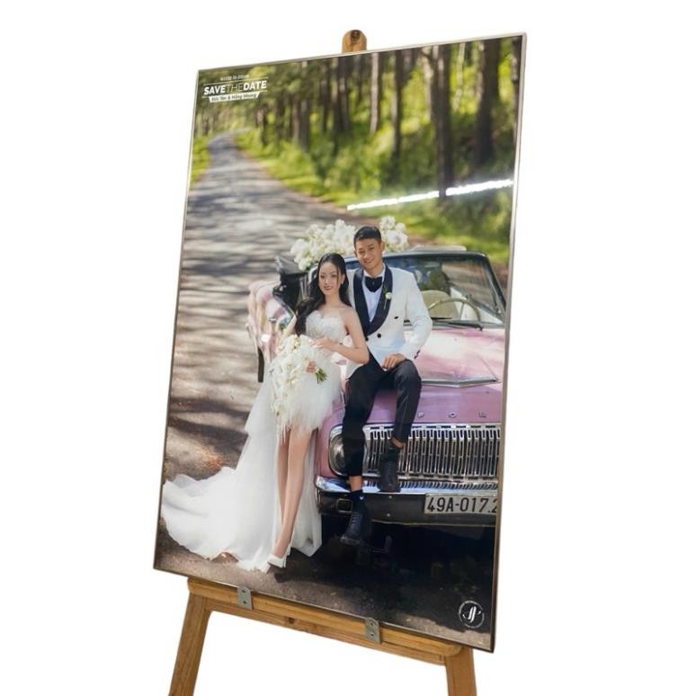 Ảnh pha lê gương KHUNG HỢP KIM, ảnh cưới, ảnh baby, gia đình 40x60, 50x75, 60x90 cm