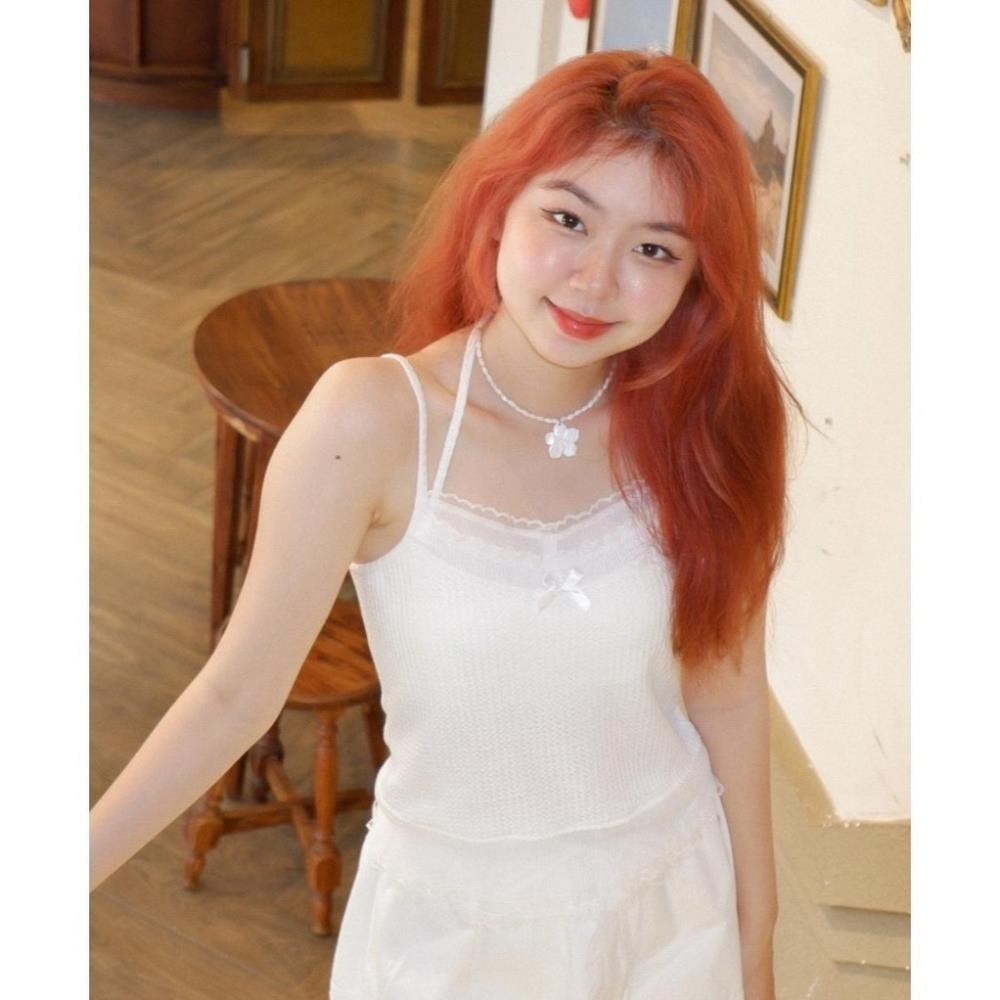 Áo 2 Dây Viền Ren PinkLotus Store Phối Dây Buộc Cổ A51044