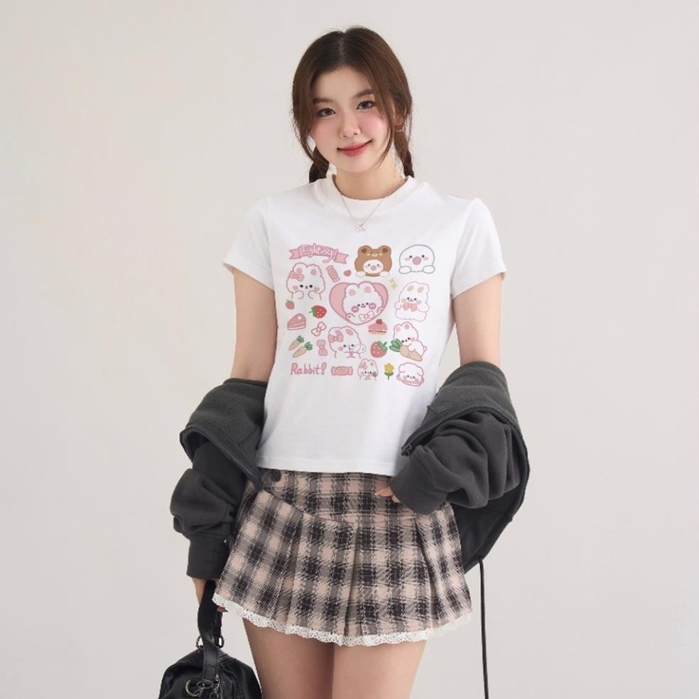 Áo Thun Baby Tee Nữ PinkLotus Store In Hình Icon Thỏ Rabbit A51067