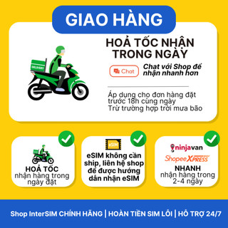 【Sim du lịch Đài Loan】【Nhà mạng Chunghwa】【Internet tốc độ cao 4G / 5G】Sim Du Lịch InterSIM giao hoả tốc HCM