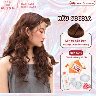 Thuốc nhuộm tóc Lavox màu NÂU SOCOLA, CHOCOLATE, phủ bạc,  không tẩy tóc, thuốc nhuộm tóc Moon Hair