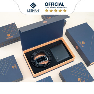 Combo Ví Da Thắt Lưng Nam LEEMAN Bellamy Cao Cấp, Làm Quà Tặng Bạn Trai, Tặng Người Thân Fullbox