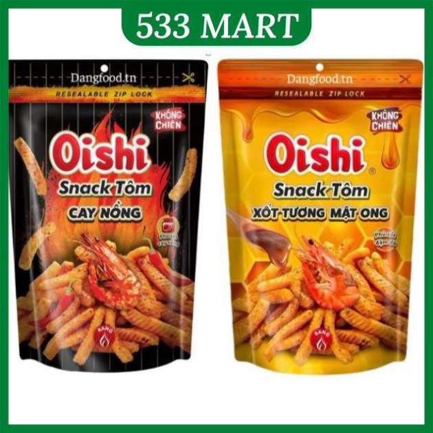 Snack Oishi Vị Tôm Cay Nồng 70gr Túi Zip [NEW] - Túi Zip đóng mở tiện lợi / Snack tôm cay Oishi /Bim