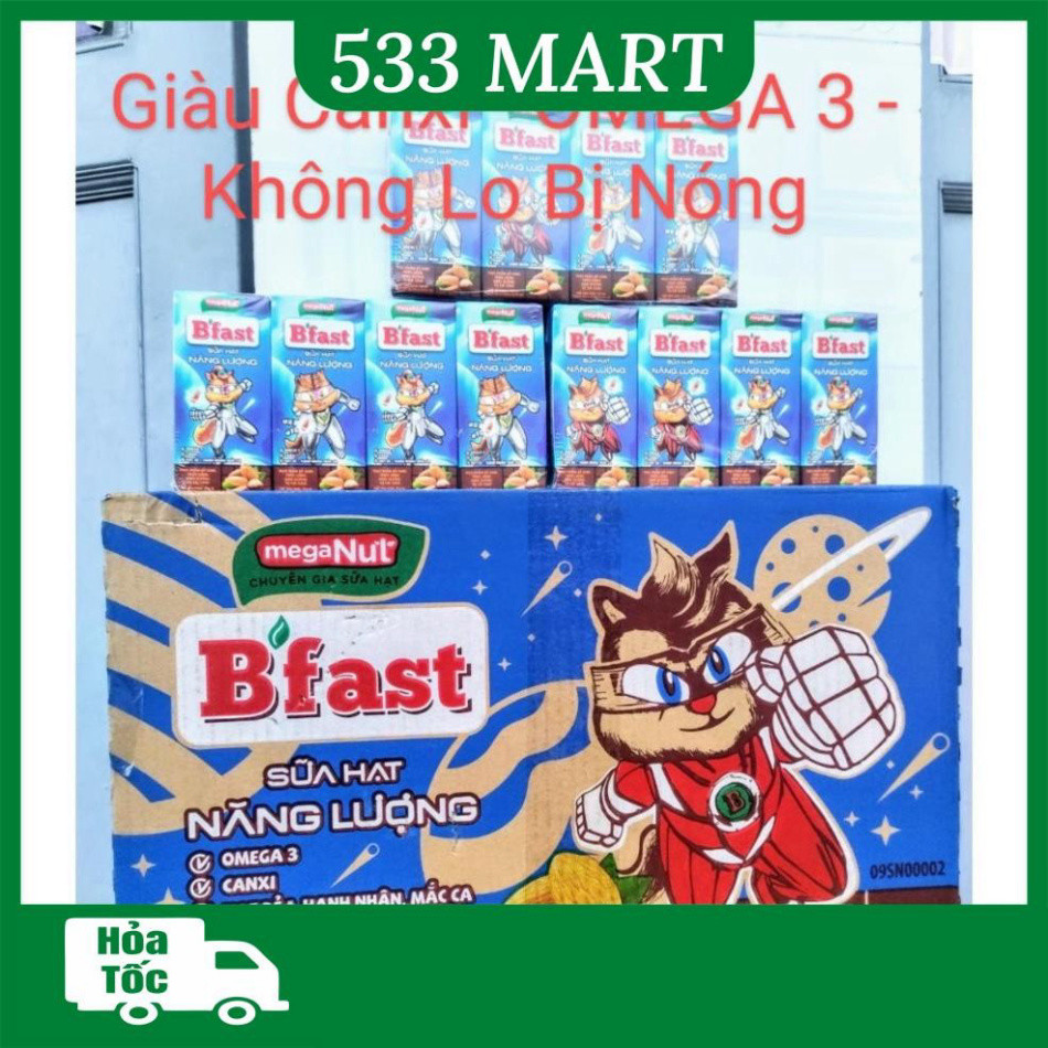 [HỎA TỐC HCM] Thùng 48 hộp Sữa Hạt Bfast vị ca cao x 170ml
