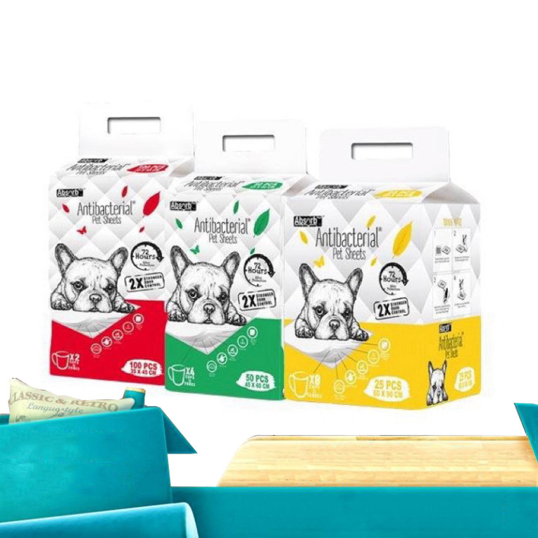 Tấm Lót Chuồng Cho Chó Mèo Absorb Plus Antibacterial Dog Training Pee Pad Kháng Khuẩn Khử Mùi