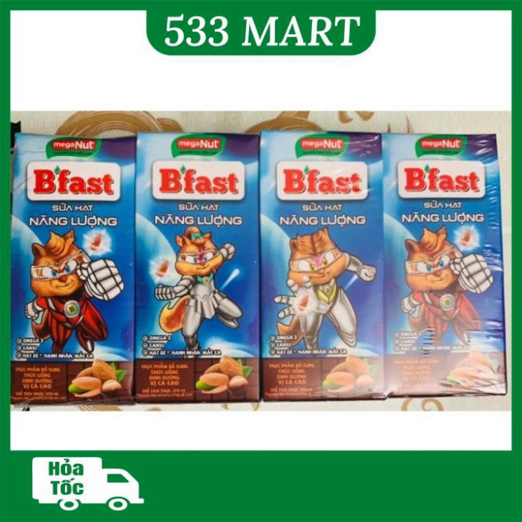 [LỐC 4 HỘP] Sữa hạt năng lượng Bfast vị ca cao x 170ml