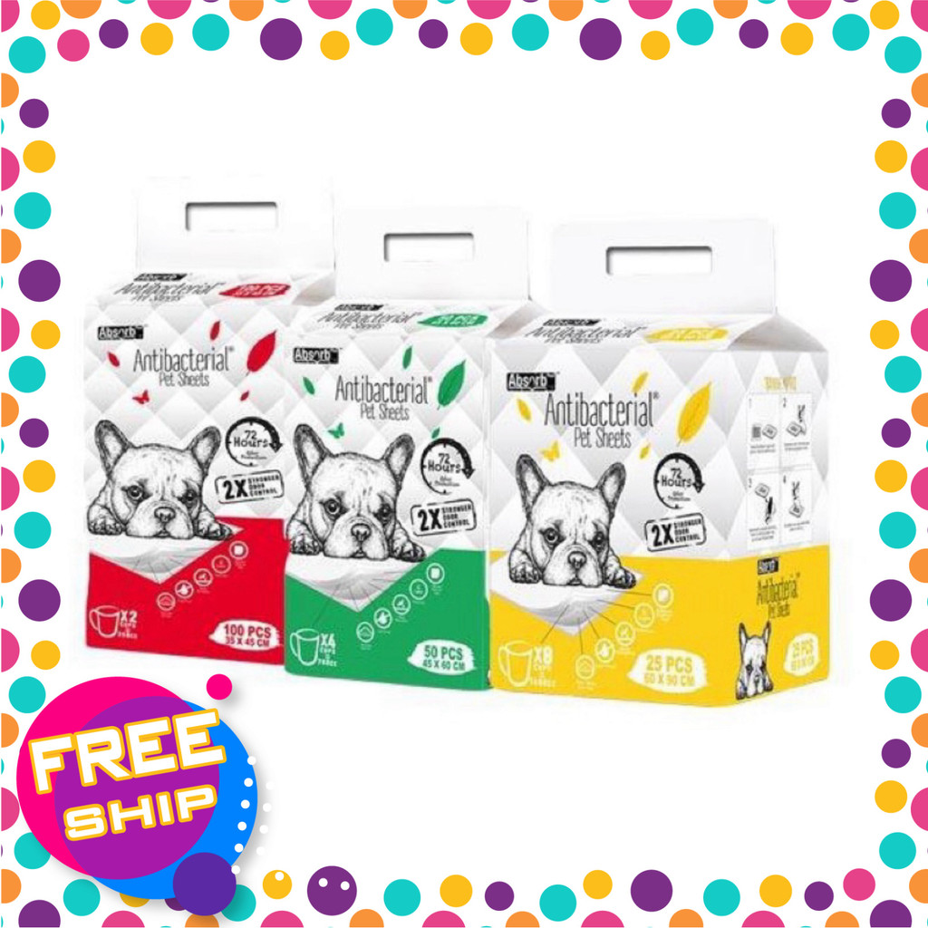 Tấm Lót Chuồng Cho Chó Mèo Absorb Plus Antibacterial Dog Training Pee Pad Kháng Khuẩn Khử Mùi
