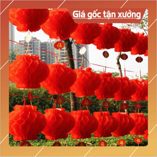 Combo 100 Đèn Lồng Đỏ Mini Đuôi Chữ Phúc - Lồng Đèn Tổ Ong Chống Nước Trang Trí Tết, Trung Thu, Ngoài Trời, Nhà Hàng,