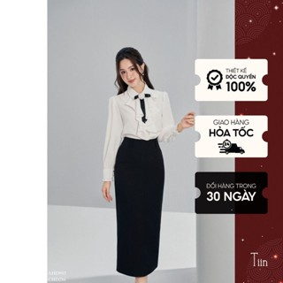 Chân váy cạp liền đỉa cạp xẻ sau chất liệu lụa kaki cao cấp Tiin Store - CHD286