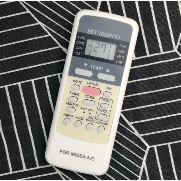 Điều khiển điều hòa Midea nút hồng- remote máy lạnh Midea