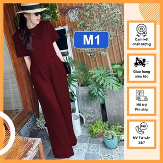 Set đồ nữ Thu Sang, Set đồ mặc tết áo cổ tròn tay ngắn, quần dài lưng thun, chất liệu đũi tơ xước cao cấp