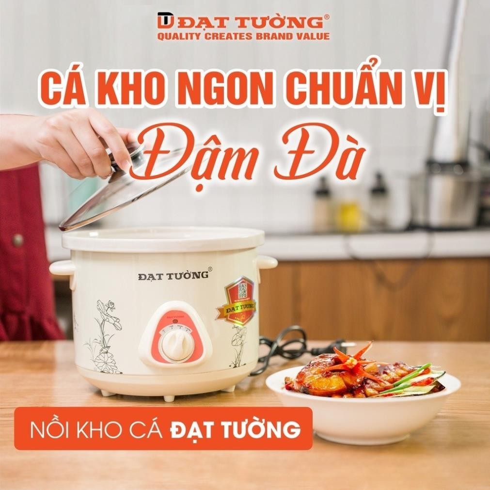 Nồi Nấu Chậm 2,5 - 1,5 Lít Kho Cá, Hấp, Đa Năng, Giữ Nhiệt Lâu với Lõi Sứ Ceramic