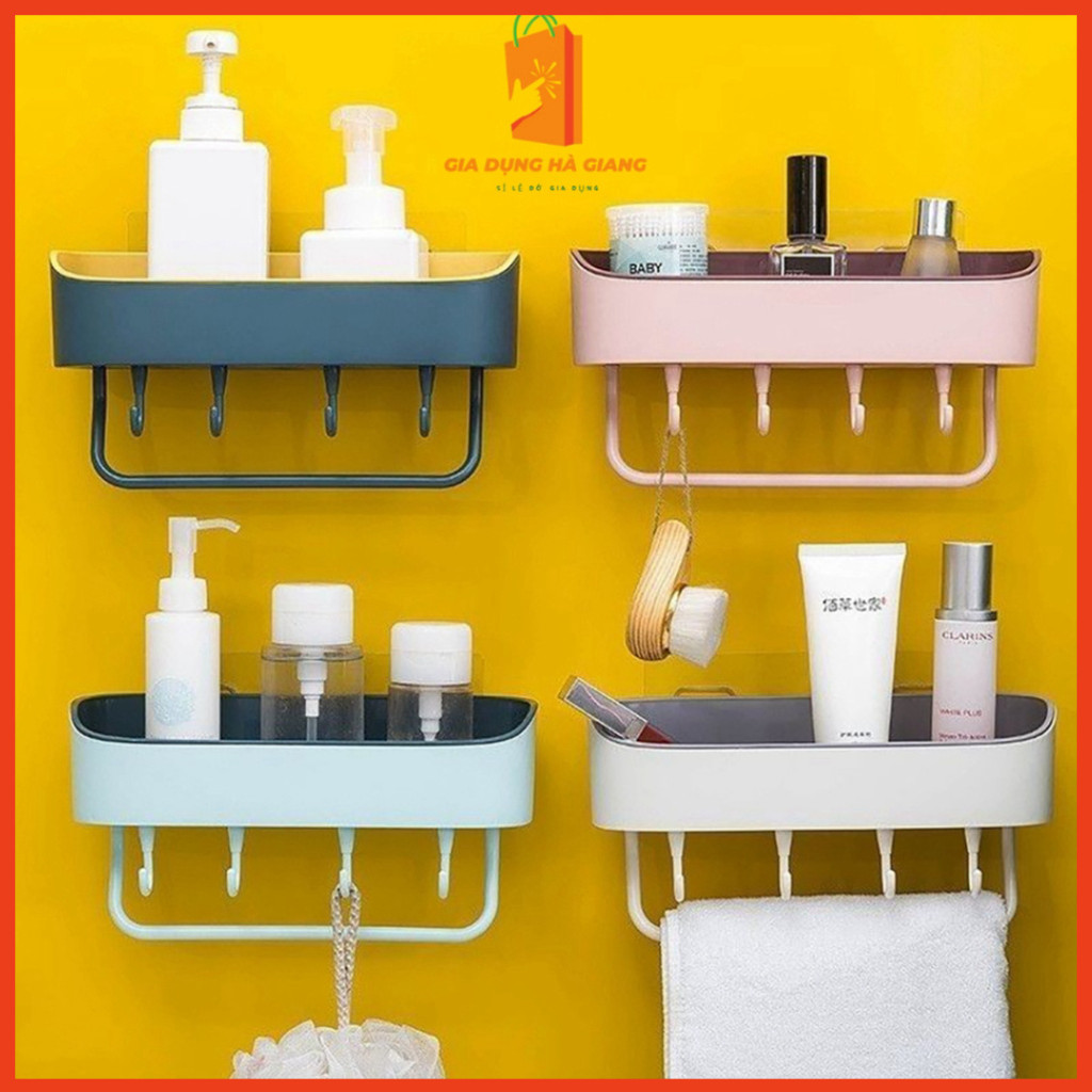 Kệ để đồ treo tường có móc treo kệ, hàng có sẵn, màu đa năng.