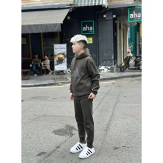  Bộ Nỉ Nam Nữ Họa Tiết In Nổi Cao Su 3 Sọc Baket Ball Bản Phối Quần Ống Đứng Dày Dặn Chuẩn Hàng QC 