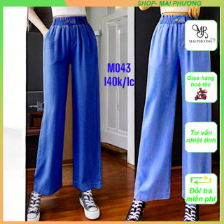 👖 Quần Jean Dài Ống Rộng - Vải Jean Giấy Lụa Co Giãn Nhẹ