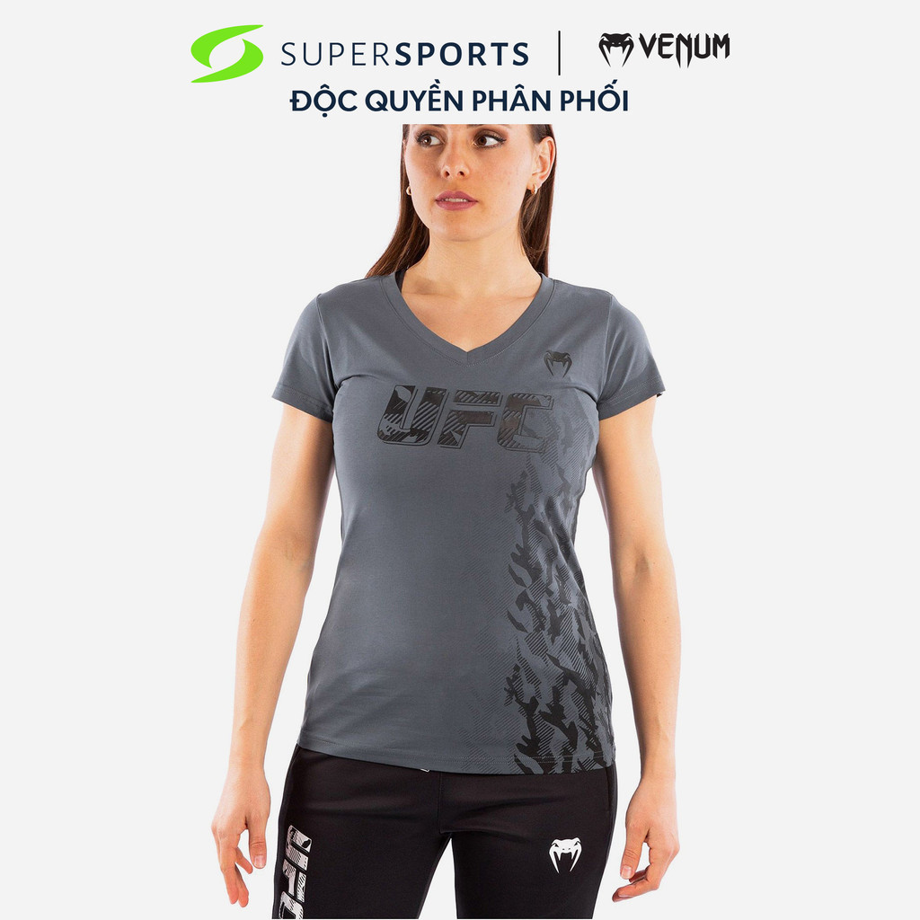 Áo Thun Thể Thao Nữ Venum Official Ufc Fight Week - Xám  - VNMUFC-00041-010