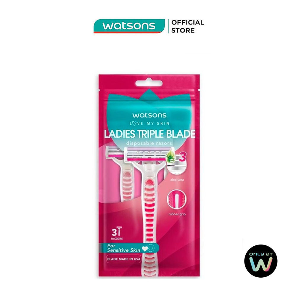 Bộ 3 Dao Cạo 3 Lưỡi Cho Nữ Watsons Triple Blade Disposable Razors 3pcs