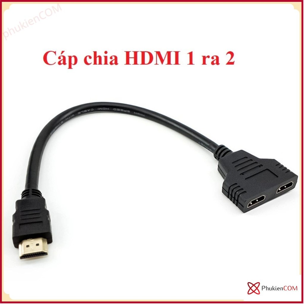 Cáp chia HDMI Male 1 ra 2 HDMI Female,Cáp gộp HDMI 2 vào 1 chuẩn HDMI 1.2 cho máy tính PC Laptop PS4
