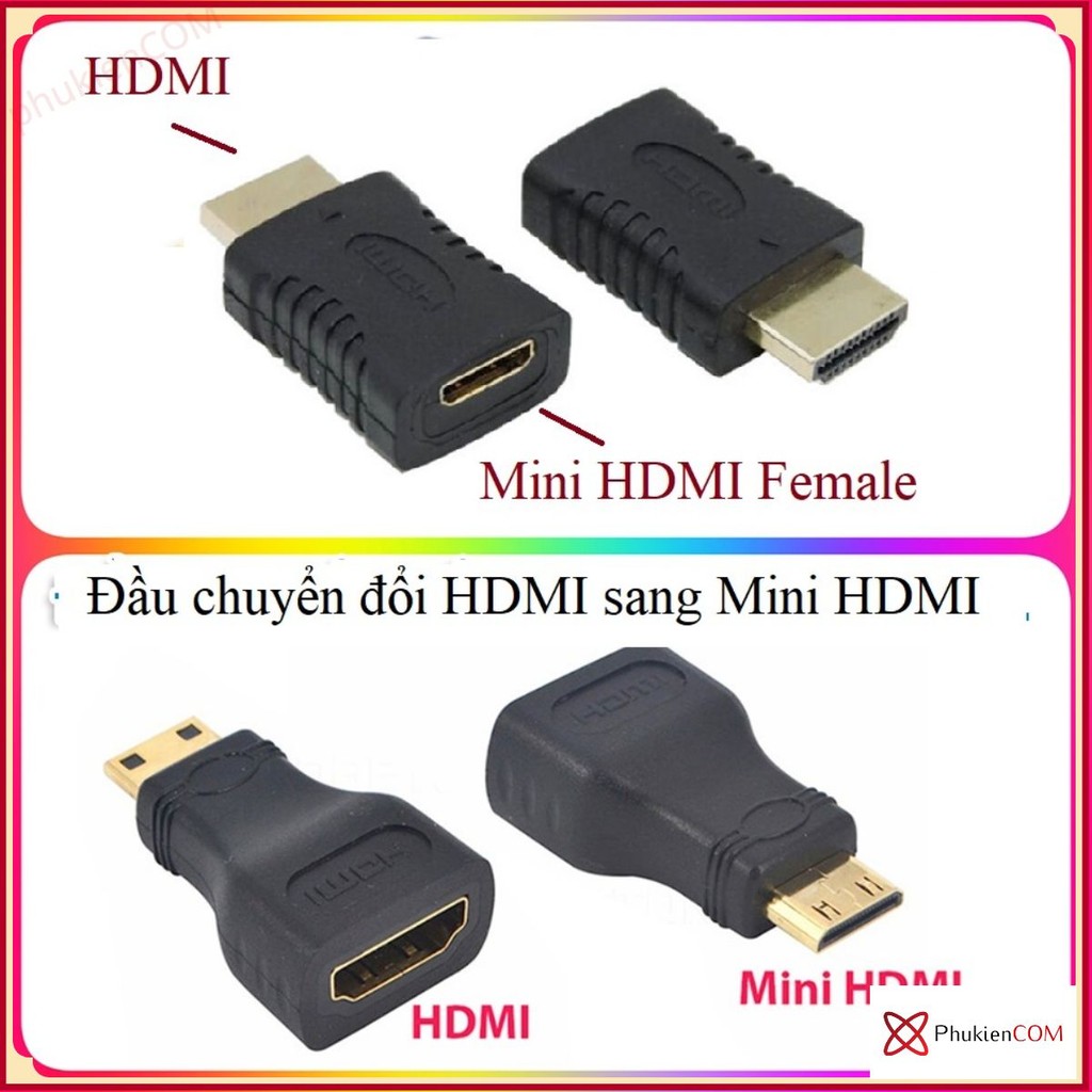 Đầu giắc HDMI Male to Mini HDMI Female, Mini HDMI Đực sang HDMI Cái cho máy ảnh quay phim màn LCD Ti
