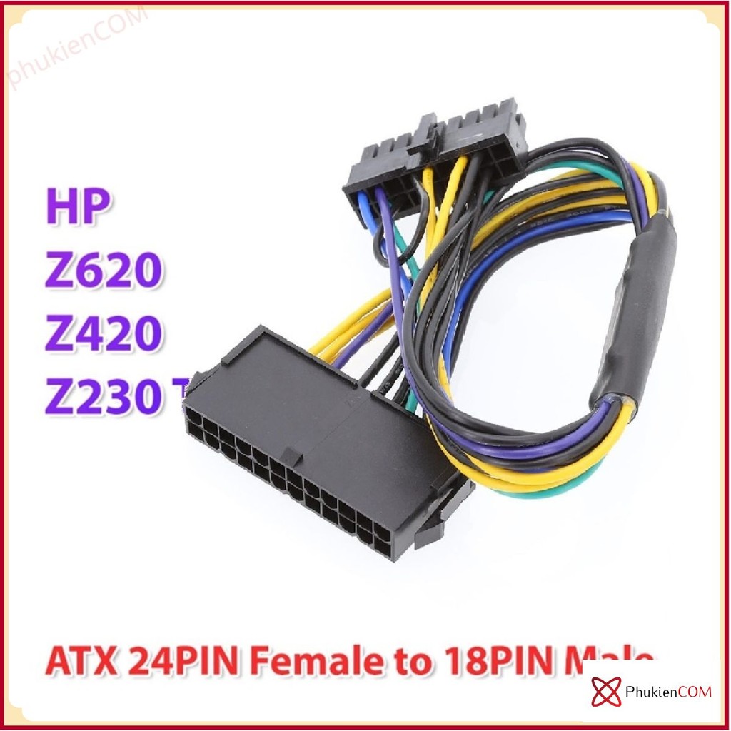 Dây cáp chuyển nguồn ATX 24Pin to 18Pin cho HP Z230 Z420 Z620, thay thế nguồn thường cho máy đồng bộ