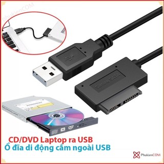 Cáp chuyển đổi USB sang DVD Laptop SATA 7+6Pin cho máy tính PC, Laptop, Macbook kết nối ổ đĩa quang DVD, CD cắm ngoài