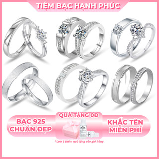 Các mẫu nhẫn đôi bạc 925 TBHP khăc tên tặng hộp đựng nhẫn cho cặp đôi