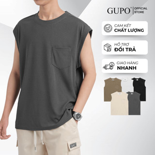 Áo Ba Lỗ Tanktop Nam Có Túi GUPO Local Brand Sát Nách Vải Tổ Ong 230GSM Thấm Hút Mồ Hôi Thoáng Khí AT36