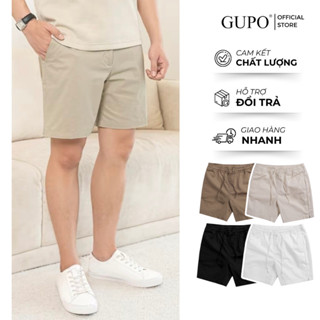 Quần Short Kaki XẺ LINE GUPO Lưng Thun Kèm Dây Rút Cao Cấp, From Trên Gối, Trẻ Trung KS.LINE43
