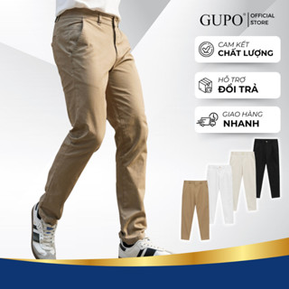 Quần Dài Kaki GUPO Nam Form SlimFit Lưng Đai Thun tôn dáng, vải mềm mại, co giãn tốt, trẻ trung, thanh lịch - GDK34