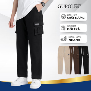 Quần Ống Suông Túi Hộp Kaki Bigsize GUPO Local Brand Cargo Unisex Form Rộng Lưng Thun Trẻ Trung LKP33