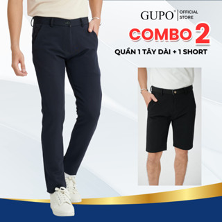   Combo 2  1 Quần Âu Nam Ống Côn Slimfit Cotton GUPO Local Brand 1 Quần Short Tây Co Giãn 4 Chiều 