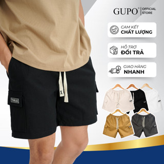 Quần Short Túi Hộp Kaki Unisex GUPO Local Brand Cargo Lưng Chun Trên Gối  Trẻ Trung KSH36