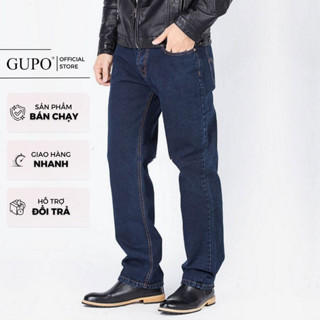 Quần Jean Nam Trung Niên GUPO Quần Bò Ống Suông Vải Dày JD133
