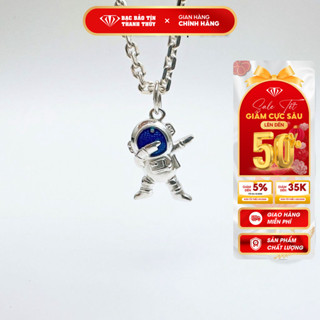 Mặt dây chuyền bạc cho bé trai Bảo Tín Thanh Thủy, dây bạc ta mặt hình phi hành gia cao cấp, mặt 0.69 chỉ, dài 2.7cm