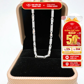 Dây chuyền bạc ta cho bé trai cao cấp, dây bạc đốt tròn Bạc Bảo Tín Thanh Thủy, trọng lượng 2.82 chỉ, dài 40cm