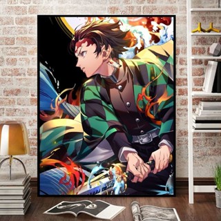  Acandyl Sơn theo số Tô màu tự làm Anime hoạt hình Màu theo số Kimetsu no Yaiba Tranh kỹ thuật số Vẽ tay Tranh chữa bệnh Quà tặng độc đáo 20x30cm Đóng khung 