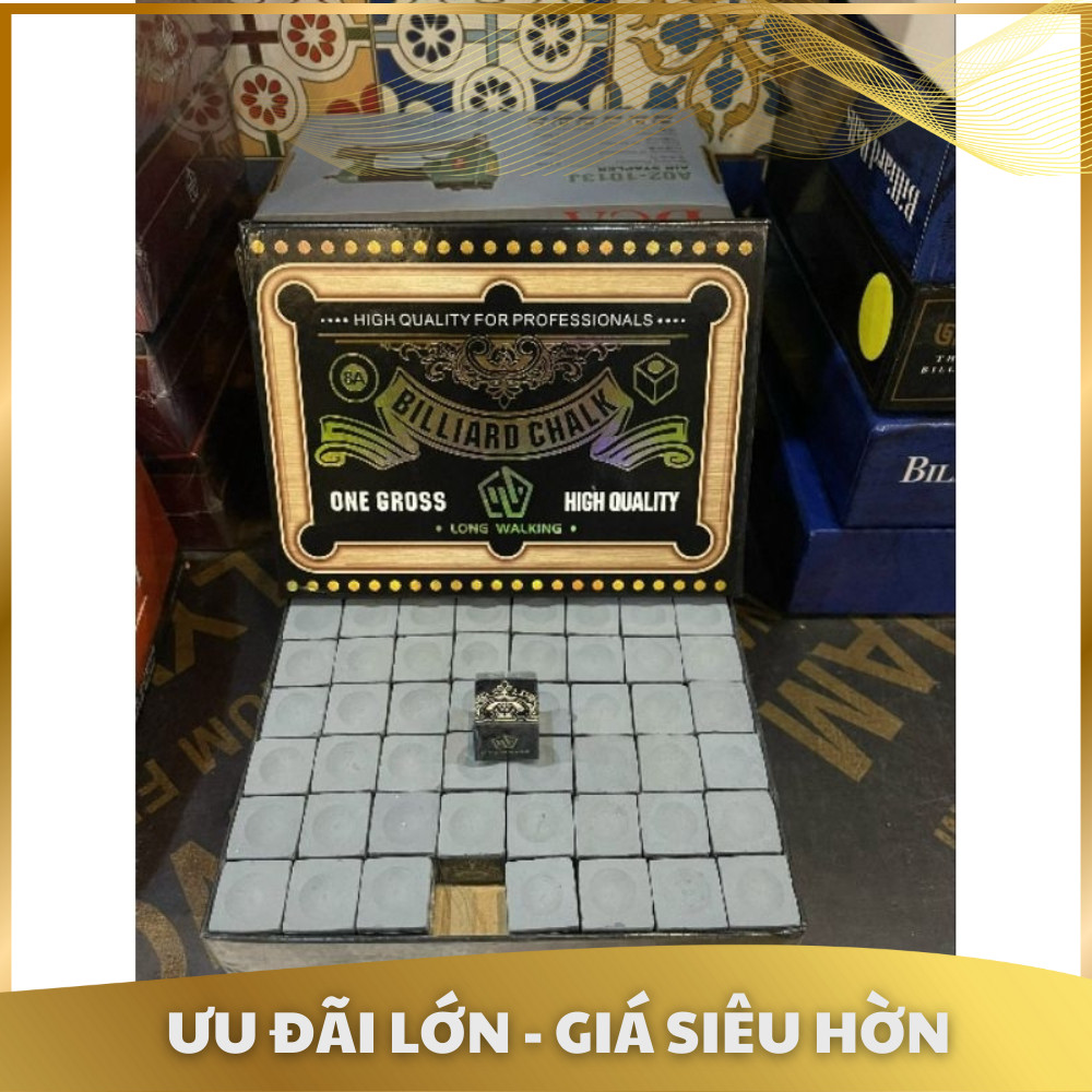   Hộp 144 viên  Lơ bida Lơ Bi-a Long Walking Phấn bi-a độ bám cao lì bảo vệ đầu cơ và bóng bida 