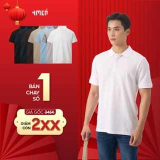 Áo thun polo nam có cổ trơn 4MEN PO137 form rộng regular chất cá sấu tổ ong basic đẹp trẻ trung, giá rẻ nhiều màu
