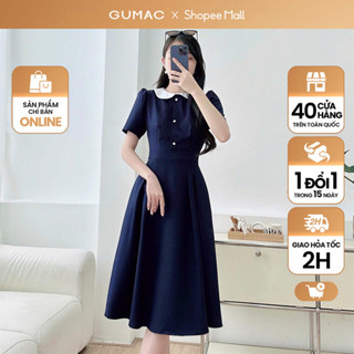 Đầm cổ phối thời trang GUMAC LDE0821