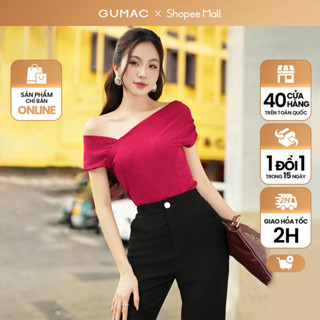 Áo thun kiểu cổ lệch thời trang GUMAC LATE0932