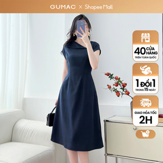 Đầm nẹp kiểu tay sò thời trang GUMAC DF01063